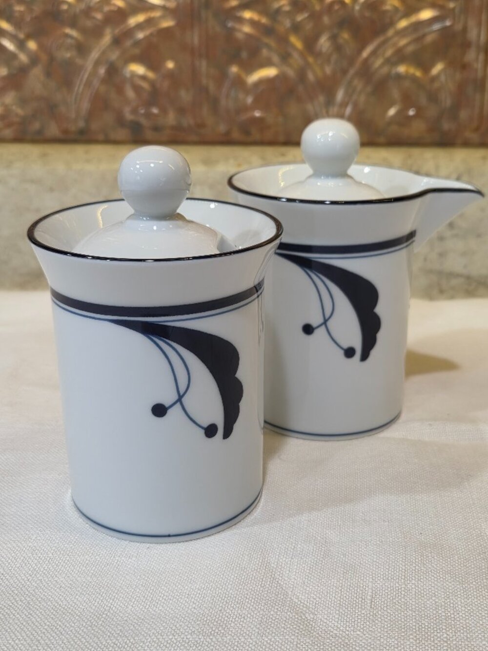 Vintage Dansk (Portugal) Creamer and Sugar set, Bayberry